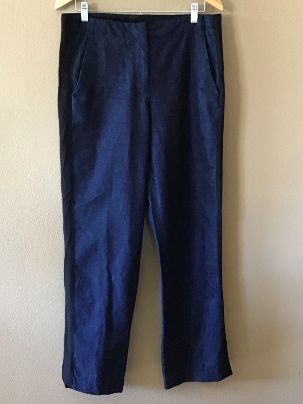 Rag & Bone Denim Pants with Tuxedo Black Paneling & Slits Wide Leg (10)